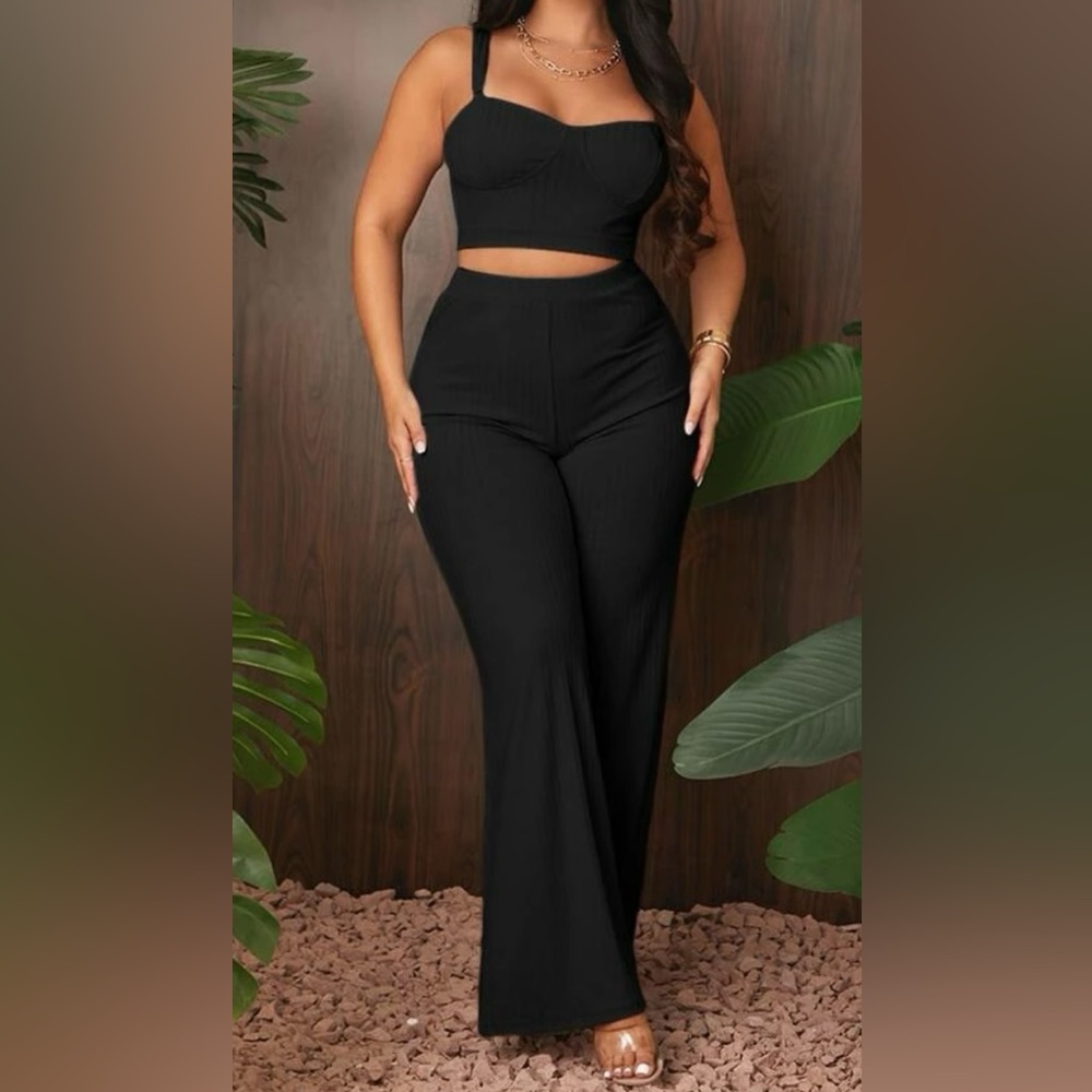 Rib Knit Cami Top & Pants Set